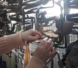 Рівнегаз Збут.  Співробітниці плетуть маскувальні сітки для захисників. Березень, 2022